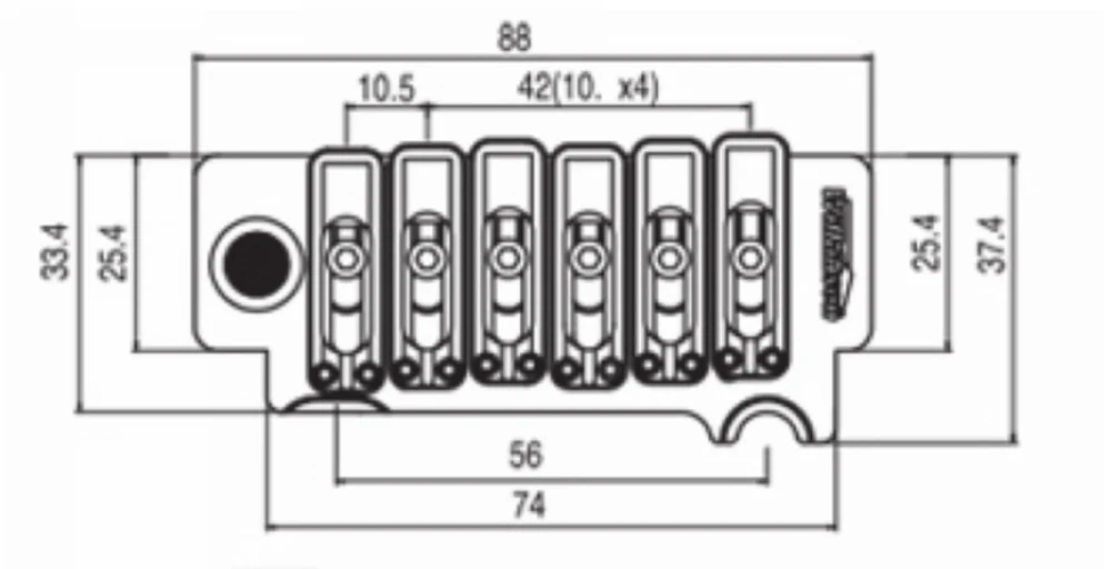 Wilkinson WOV10-cuchillo con licencia, puente de trémolo para guitarra eléctrica ST cromado plateado, con borde tipo 2, punto de poste, doble