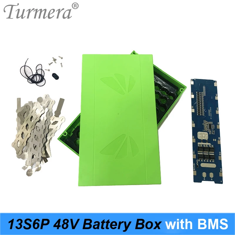 Turmera 13S6P 48V E-bike Lithium-Batterie Fall mit 15A 20A BMS Umfassen Halter und Streifen Nickel Für elektrische Fahrrad Batterie 48V Verwenden