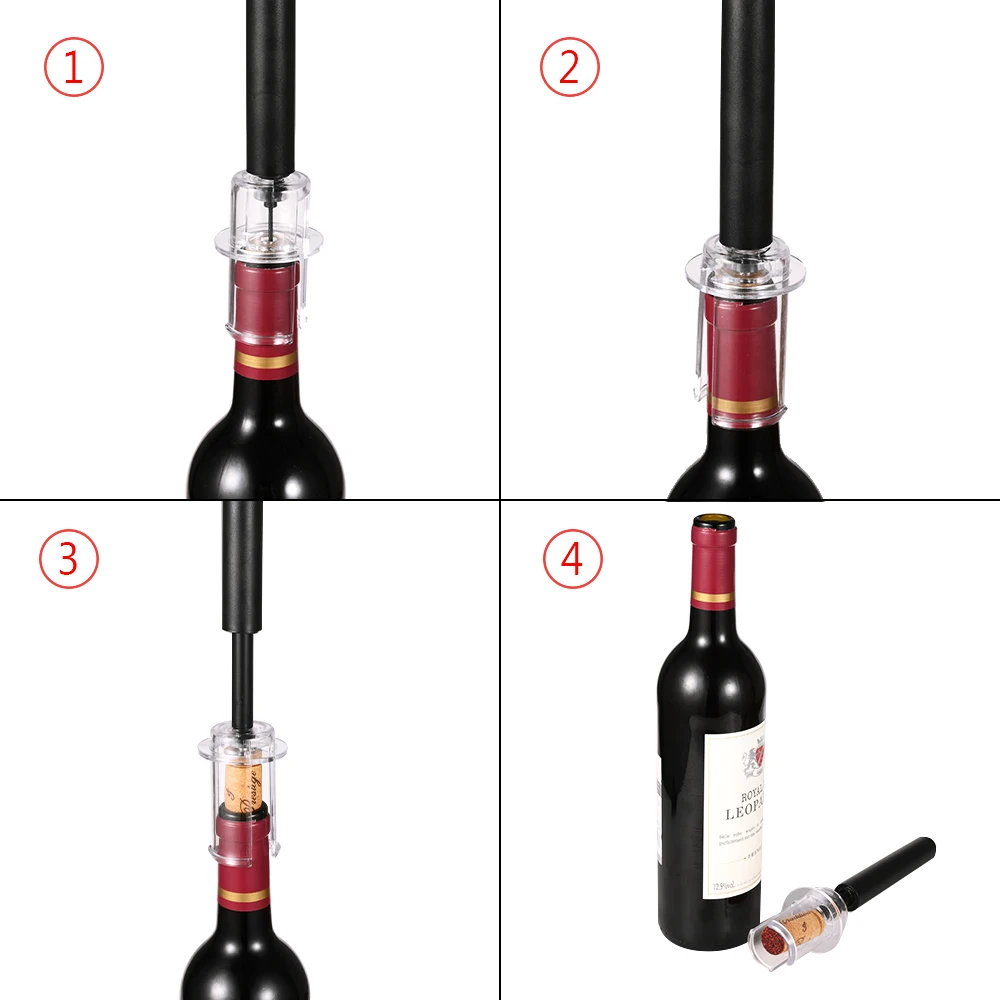 Wine Opener Air Pump Pressure Vacuum Wine Bottle Corkscrew Stainless Steel Pin Type Cork Out Tool Wine Opener Bar Accessories