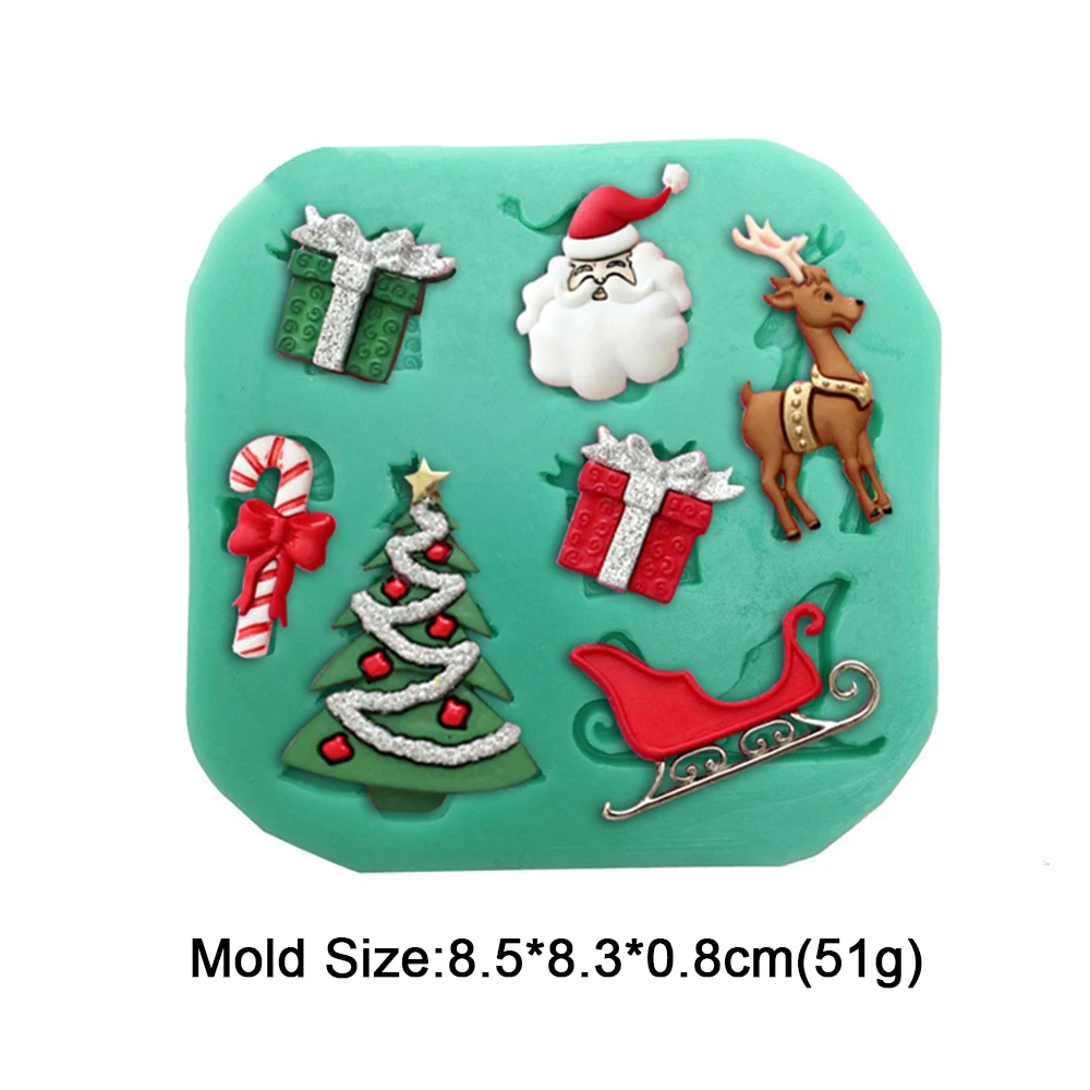 Christmas Series 15 Model Fondant Silicone Mold Cake Decorating Tools Chocolate Biscuit Dessert Sugar Crafts Baking Mould