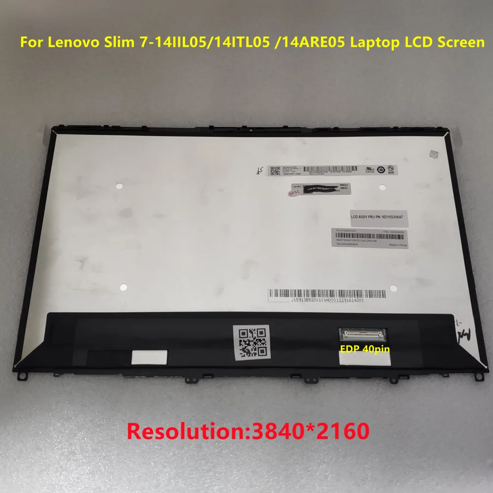 Display Portátil Módulos Led 5d10s39647 Yoga Magro 714iil05 Substituição de Exibição Tela para Lenovo Magro 7-14iil05 14itl05 14.0