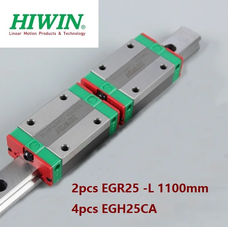 

2pcs origial Hiwin rail EGR25 -L 1100mm linear guide + 4pcs EGH25CA carriage blocks for CNC router