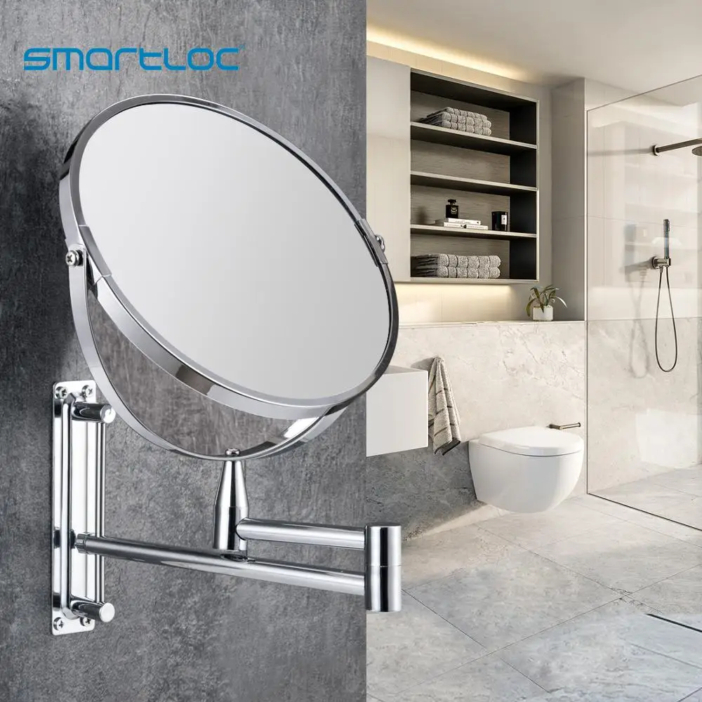 smartloc Extendable 8 inch 1X5X Magnifying Bathroom Mirror Smart Mirror Makeup Wall Mounted Mirror Bathroom Mirror Cabinet