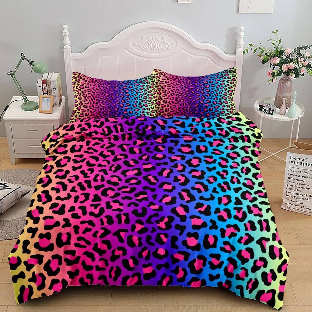 Imagem -06 - Leaping-leopardo Conjunto de Cama Design Solteiro Duplo Rainha Rei e King Size Linho