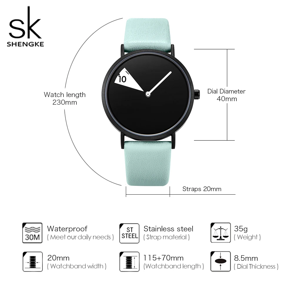 Shengke Creative Women Quartz Watch Fashion Leather Montre Femme Brand Watches For Girl Reloj Mujer Colorful Relogio Feminino