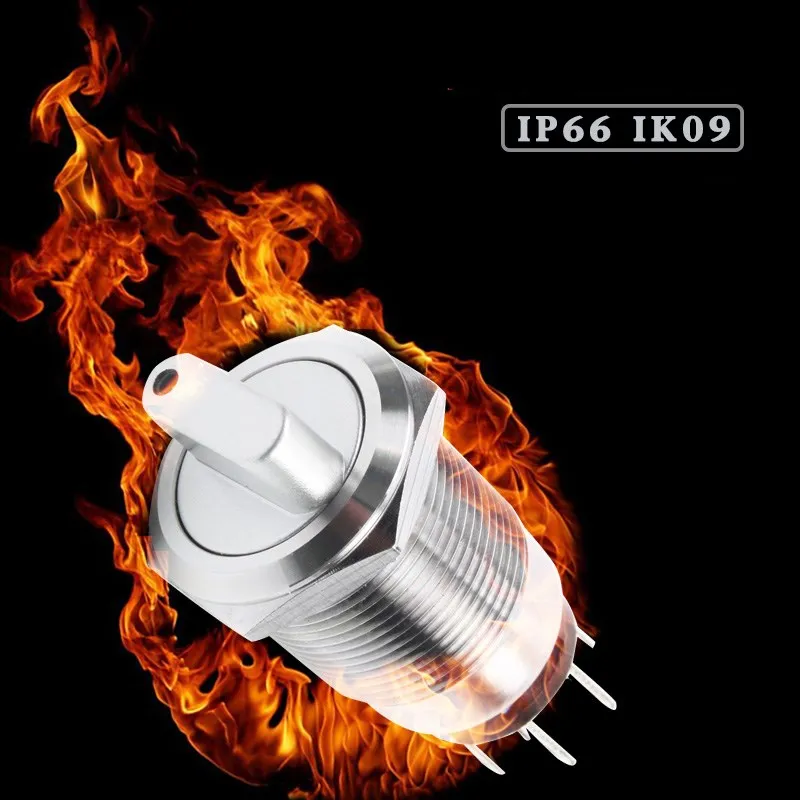 19mm Metal Knob Switch with LED lamp Self-locking/Latching 2 Position 3 Position Rotary Switch
