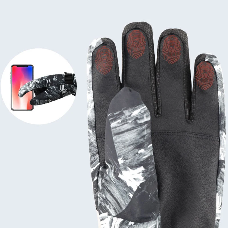 Thermal Ski Gloves Men Women Winter Fleece Waterproof Warm Child Snowboard Snow Gloves 5 Fingers Touch Screen for Skiing Riding