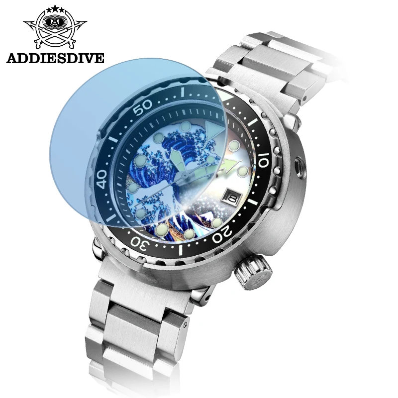 

ADDIESDIVE Tuna Surf Watch 316L Stainless Steel Strap Super Luminous NH35 Automatic Watch Sapphire Crystal Men's Diving Watch