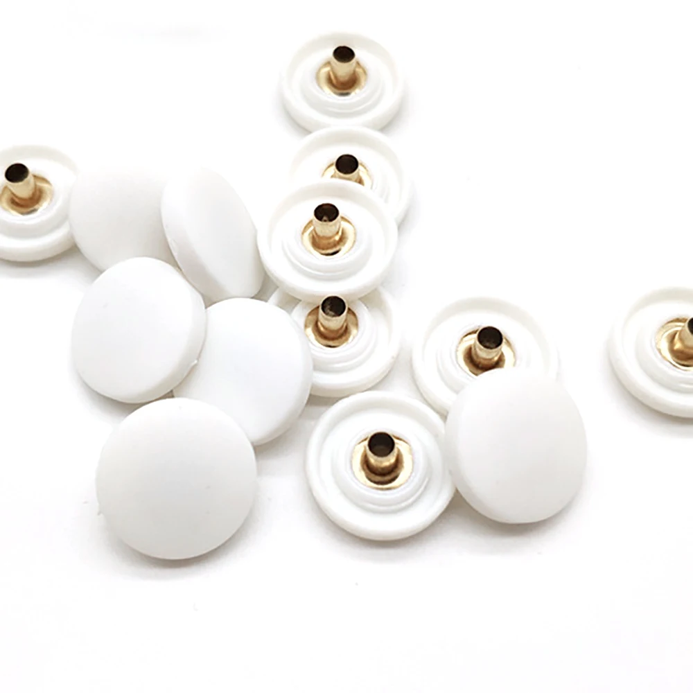 50 PCS Resin Snaps Top Cover Black  White Nylon Material Buttons Plastic Snaps Button Rivet Button Accessories