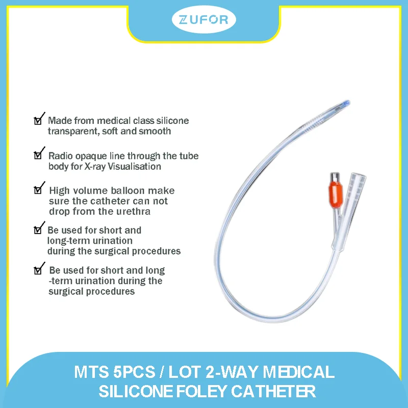 2 way Silicone Foley Catheter Urology Tube Male and Female Penile Urethral Catheter