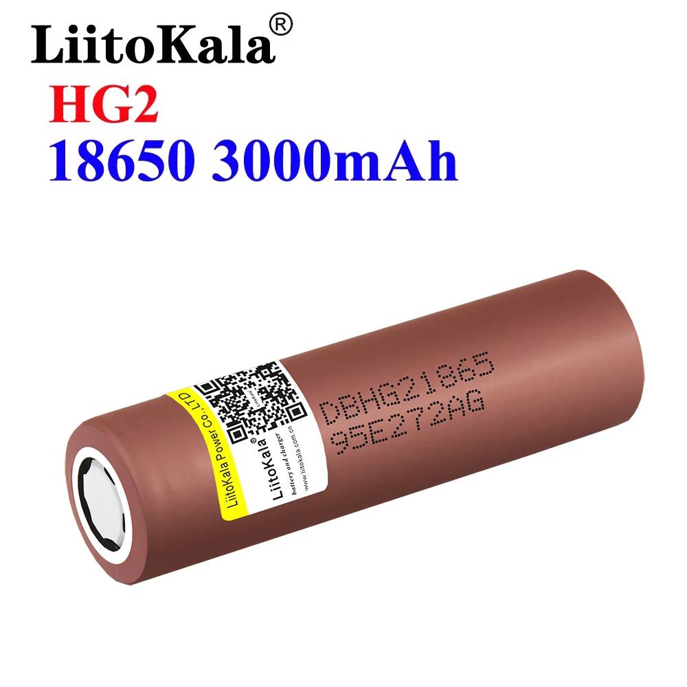 2pcs LiitoKala Original HG2 2800mah-3000mah 3.7V for  18650 Battery 25A Rechargeable High Drain Battery or or Box Mod