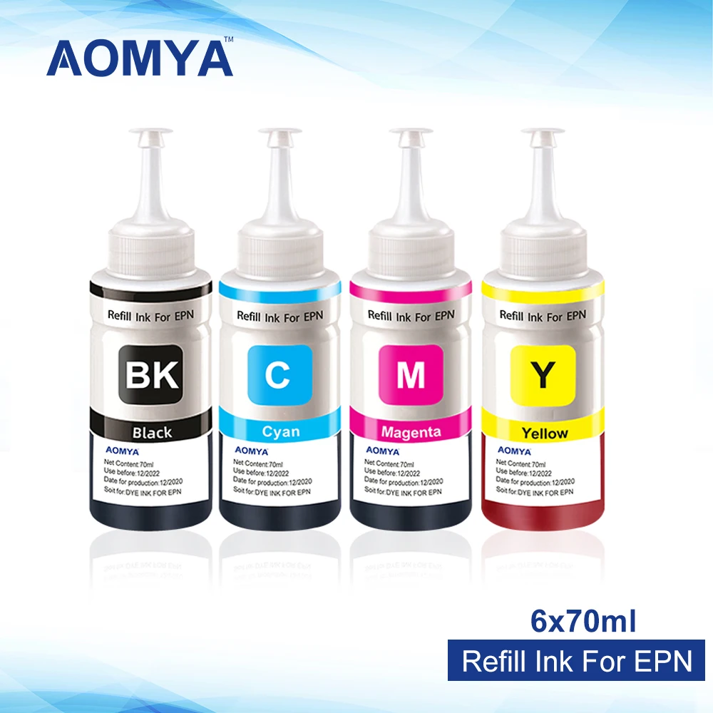 

Aomya Dye Refill Ink Kit for Epson L365 L355 L300 L100 L110 L200 L210 L120 L130 L1300 L220 L310 L555 L565 Printer 664 Ink 4*70ml