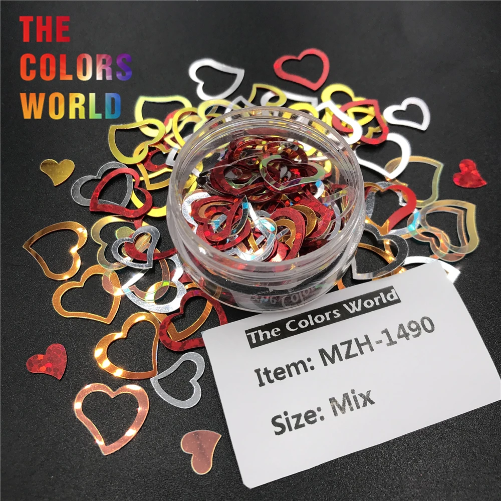 TCT-512 Valentine's Day Heart Big Size Heart Sequins Glitter Handwork Home Decoration Crafts Accessories Manicure Party Supplier