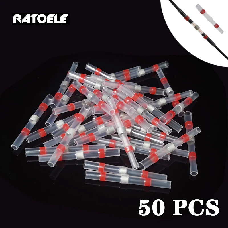 10 50 PCS Solder Seal Wire Connectors H0eat Shrink  Tube Soldering Connector Kit  Automotive Marine Insulated