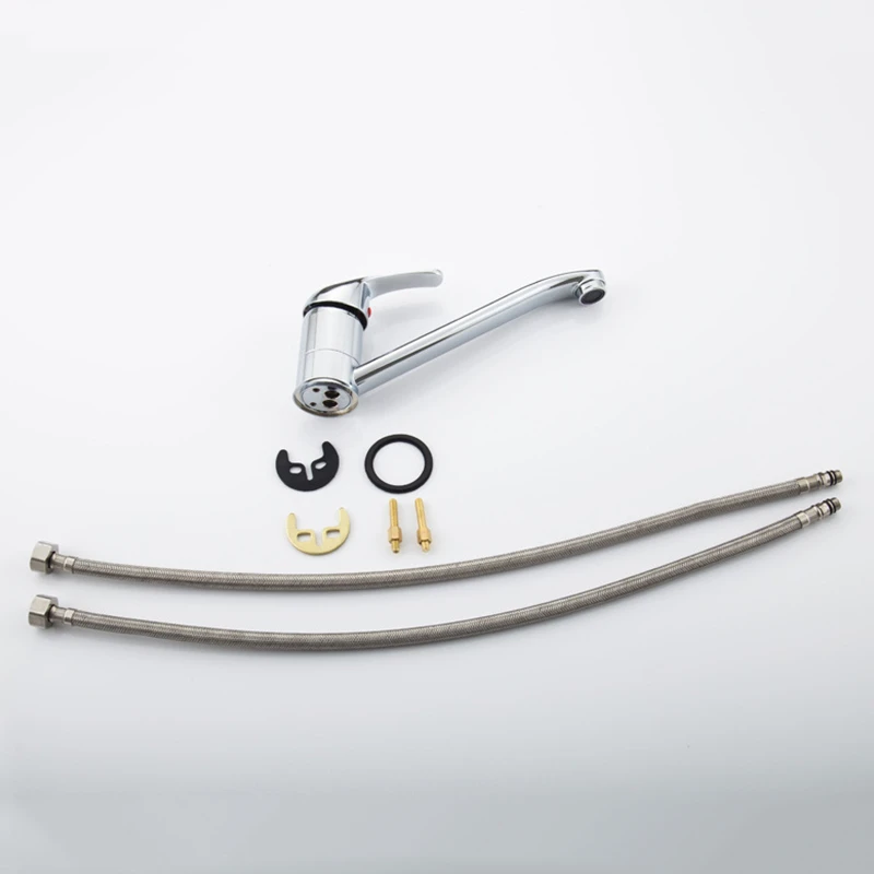 Kitchen Faucet Kitchen Mixer Single Handle Mixer Water Tap Sink Faucet Mixer Tap Deck Mounted Kitchen Taps with 2 Hoses