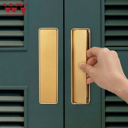 Closet kitchen Hidden Door Handle Black Gold Embedded Handle Door Invisible Cabinet Handle Recessed Pulls Knob Furniture Hardwar