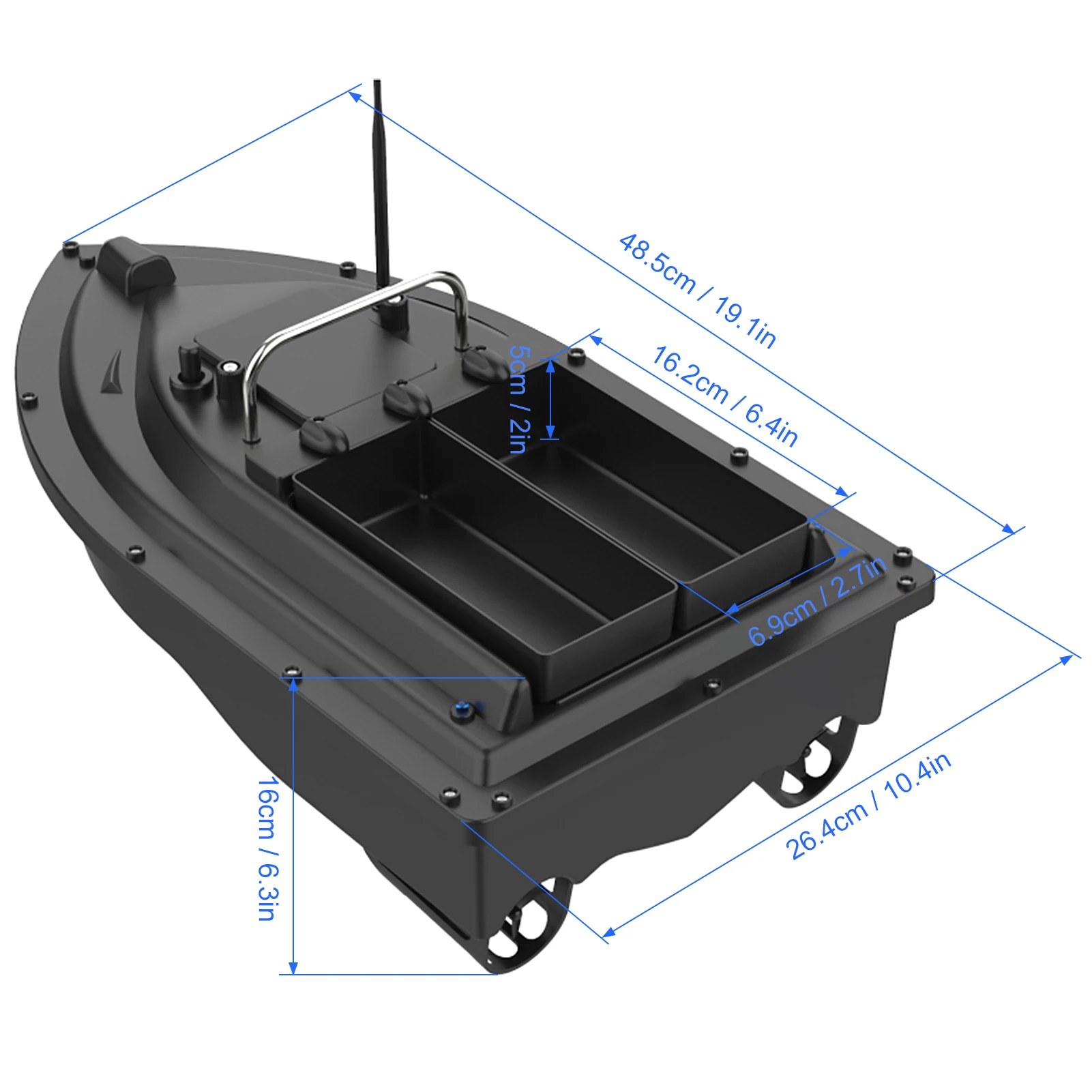 500M Remote Control Fishing Boat Double Motors Smart Fishing Bait Boat RC Fishing Feeder Fish Finder Ship Boat Double Container