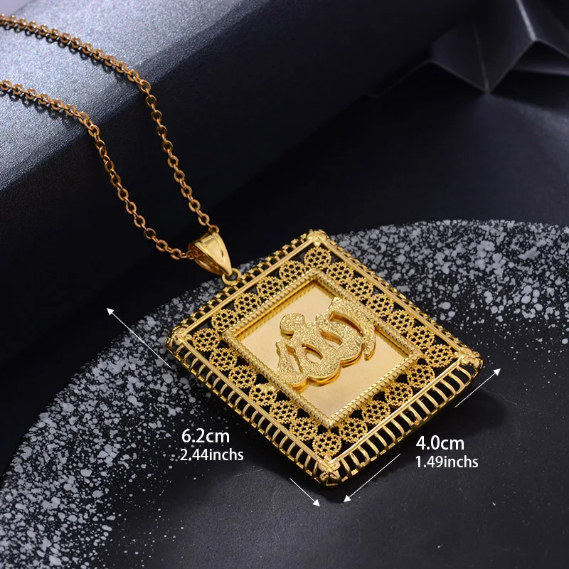 Big Allah New women gold color necklaces pendant chain Giving girl Friend gifts Party wear Jewelry