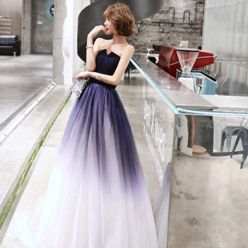 Navy blue elegant Prom party Dresses Vestido de Festa sexy long evening long robe de mariee robe communion fille robe sequin