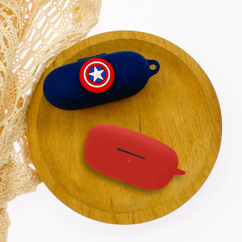 การ์ตูน Marvel หูฟังสำหรับ QCY T17ซิลิโคนหูฟังไร้สายบลูทูธสำหรับ QCY T17 Lanyard