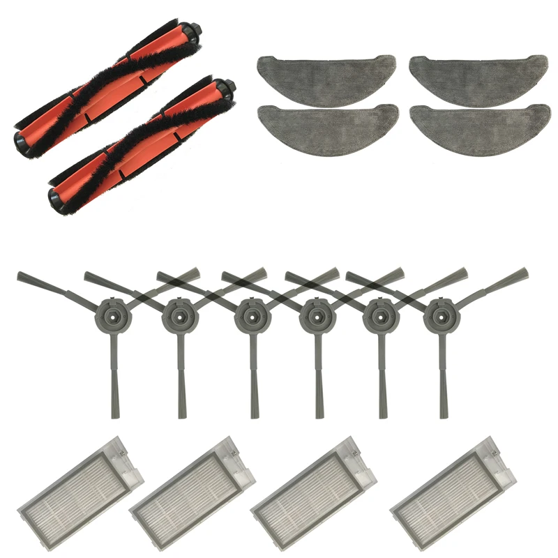 Pièces de rechange pour aspirateur ROIDMI EVE Plus, tissus de vadrouille, sacs de poussière, brosse latérale roulante, filtre HEPA, câble de charge