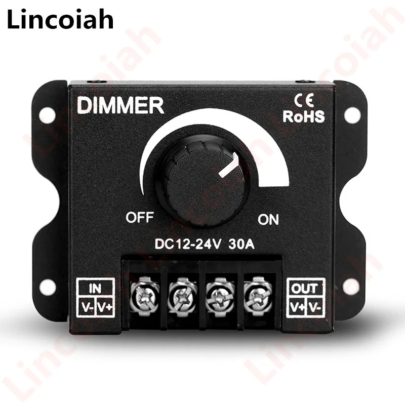 Ściemniacz LED DC 12V-24V 30A 360W Regulowany regulator napięcia do taśm LED 5050 Ściemniacze LED do lamp LED