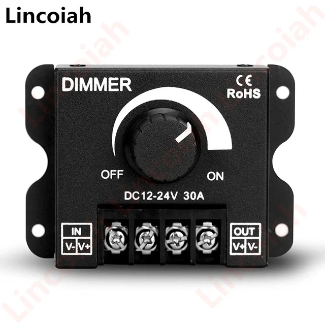 Ściemniacz LED DC 12V-24V 30A 360W Regulowany regulator napięcia do taśm LED 5050 Ściemniacze LED do lamp LED