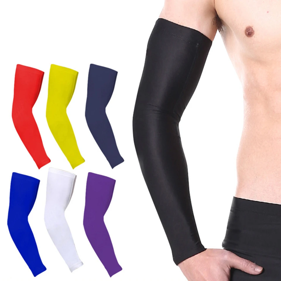 Compression Sports Arm Sleeve Basketball Cycling Arm Warmer Summer Running Tennis UV Protection Volleyball  Bands