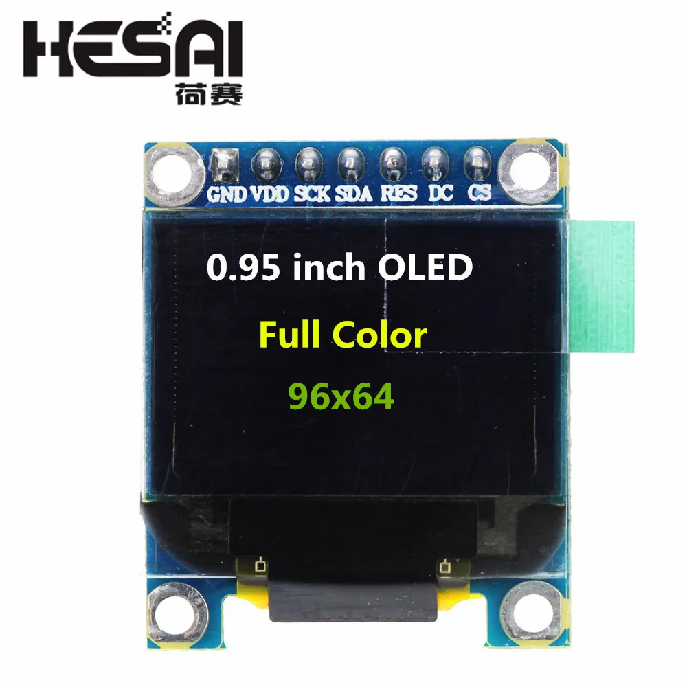 

0.95 Inch Full Color OLED Display Module with 96x64 Resolution SPI Parallel Interface SSD1331 Controller 7PIN