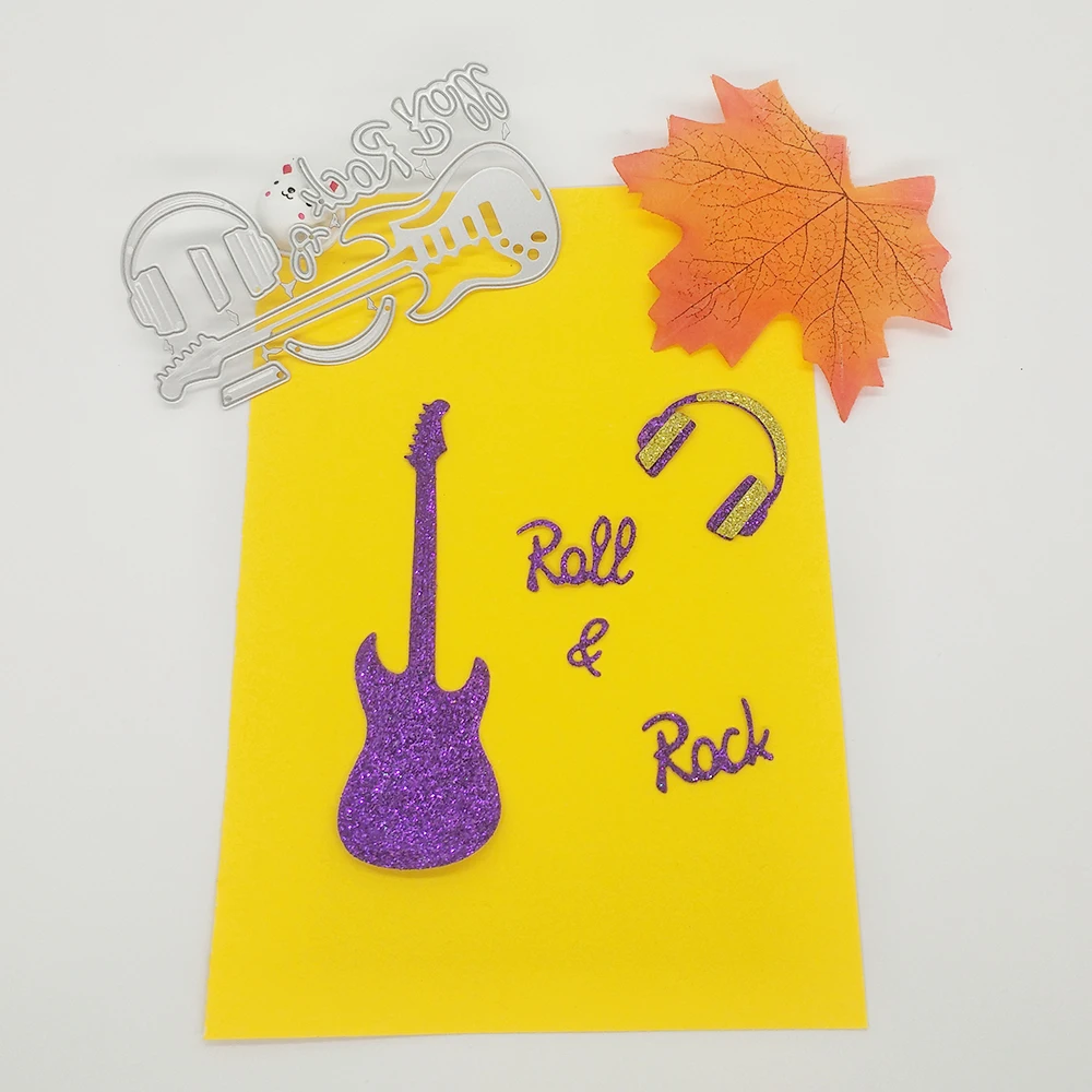 New rock guitar, bass, earphone metal cutting mold, photo frame craft mold, DIY scrapbook, paper card making decoration