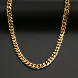 Basic Punk Stainless Steel Necklace For Men Women Cuban Link Chain Chokers Minimalist Choker Necklaces Hot Jewelry Gothic Gifts