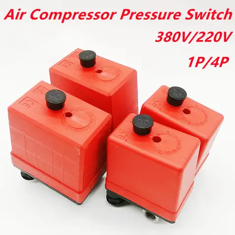 중앙 공압 공기 압축기 압력 스위치 제어 밸브 교체 부품 1P /4P 90-120 PSI 240V /380V 압력 스위치