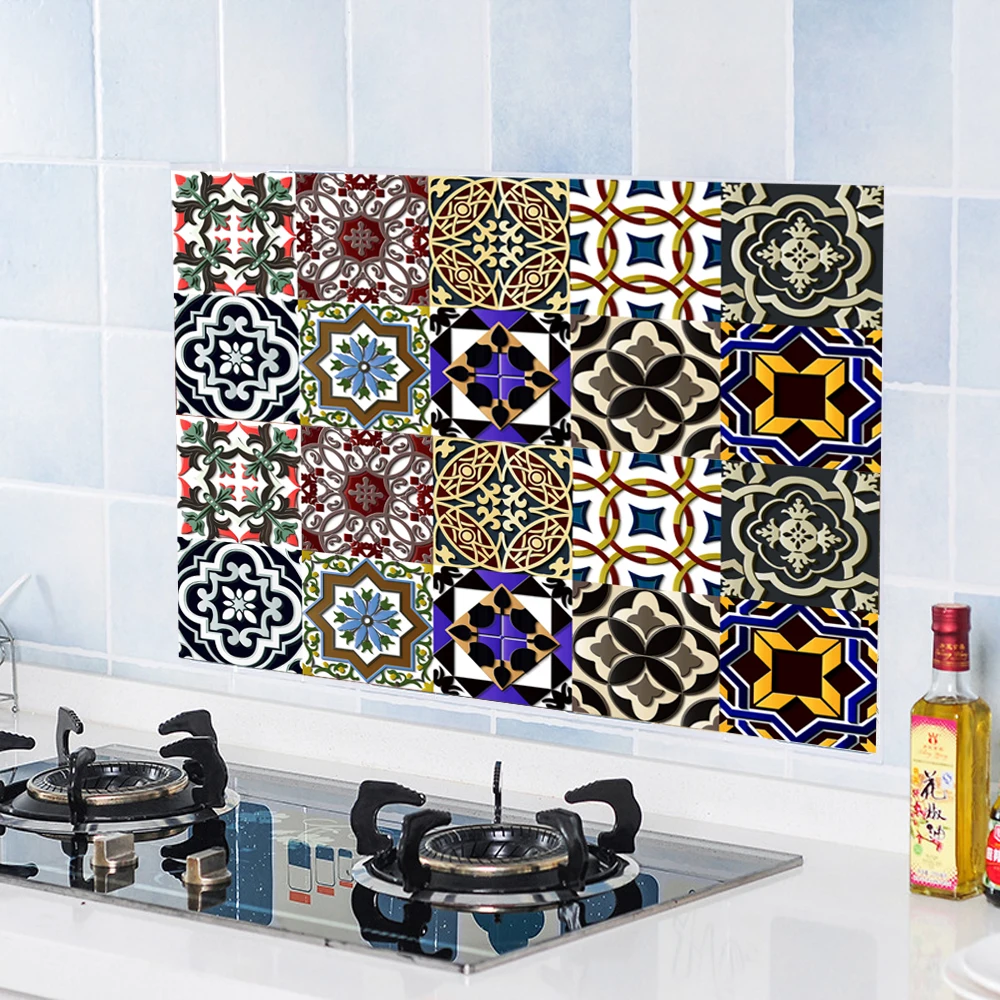 Adesivo per piastrelle in stile marocchino cucina backsplash armadio bagno adesivi murali decorazioni per la casa carta da parati autoadesiva