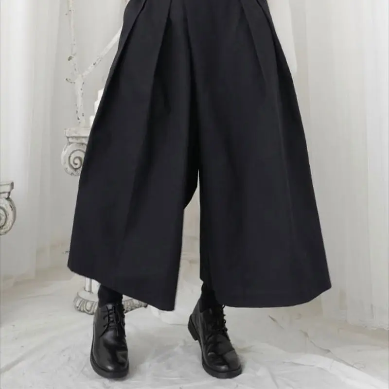 Ladies Pant Skirt Spring And Autumn New Solid Color Irregular Super Loose A-Word Skirt Design Wide Leg Pants