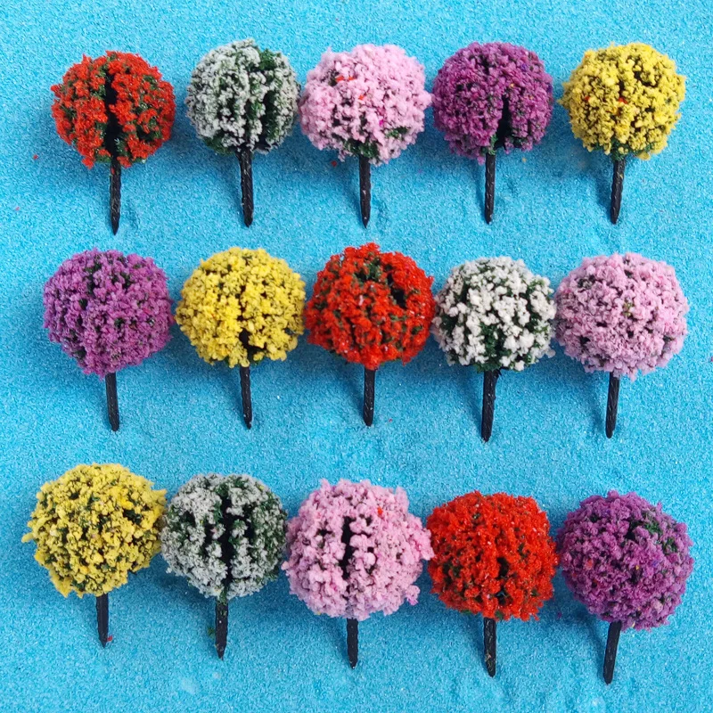 

Colorful flower ball tree micro landscape model tree sand table building mini fairy tale garden diy handmade products