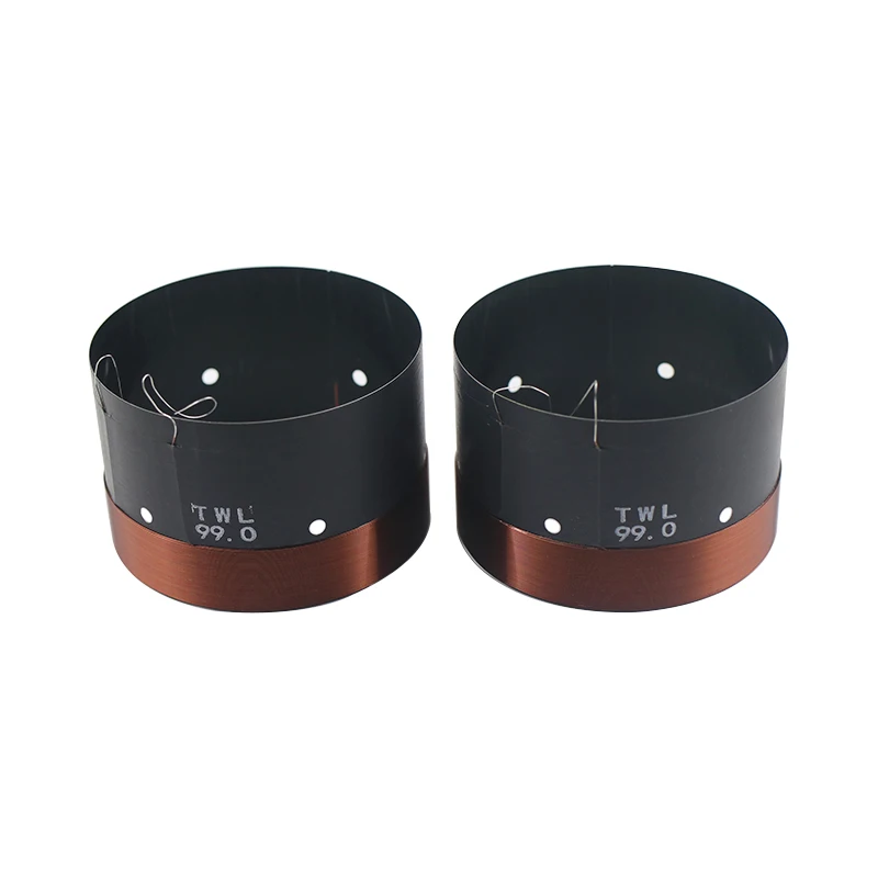 Ghxamp 2pcs 99mm woofer voice coil 6 ohm Black aluminum Round Copper wire High Power Bass voice coil For Stage Speakers