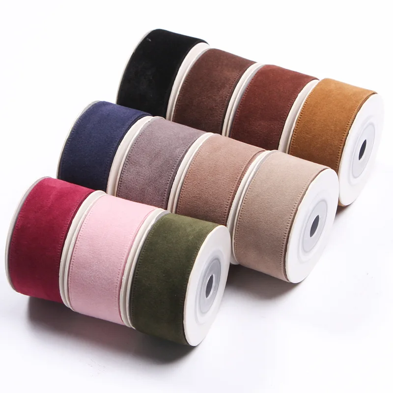 10 Yards 25MM 38MM Wildlederband in Unifarben für Haaraccessoires, DIY-Bastelarbeiten, handgefertigt Y2021120702 – Detail 5