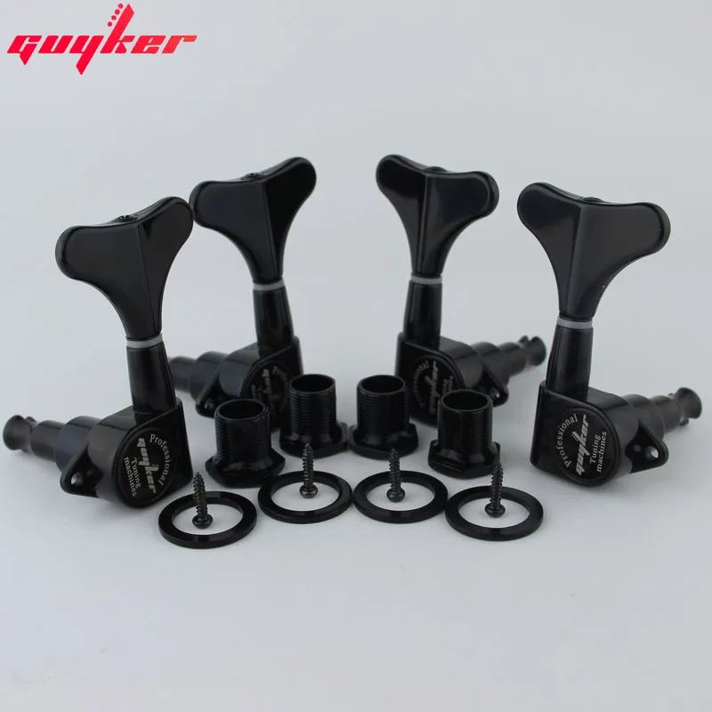 GUYKER Headstock Sealed Bass Tuners Machine Heads Black