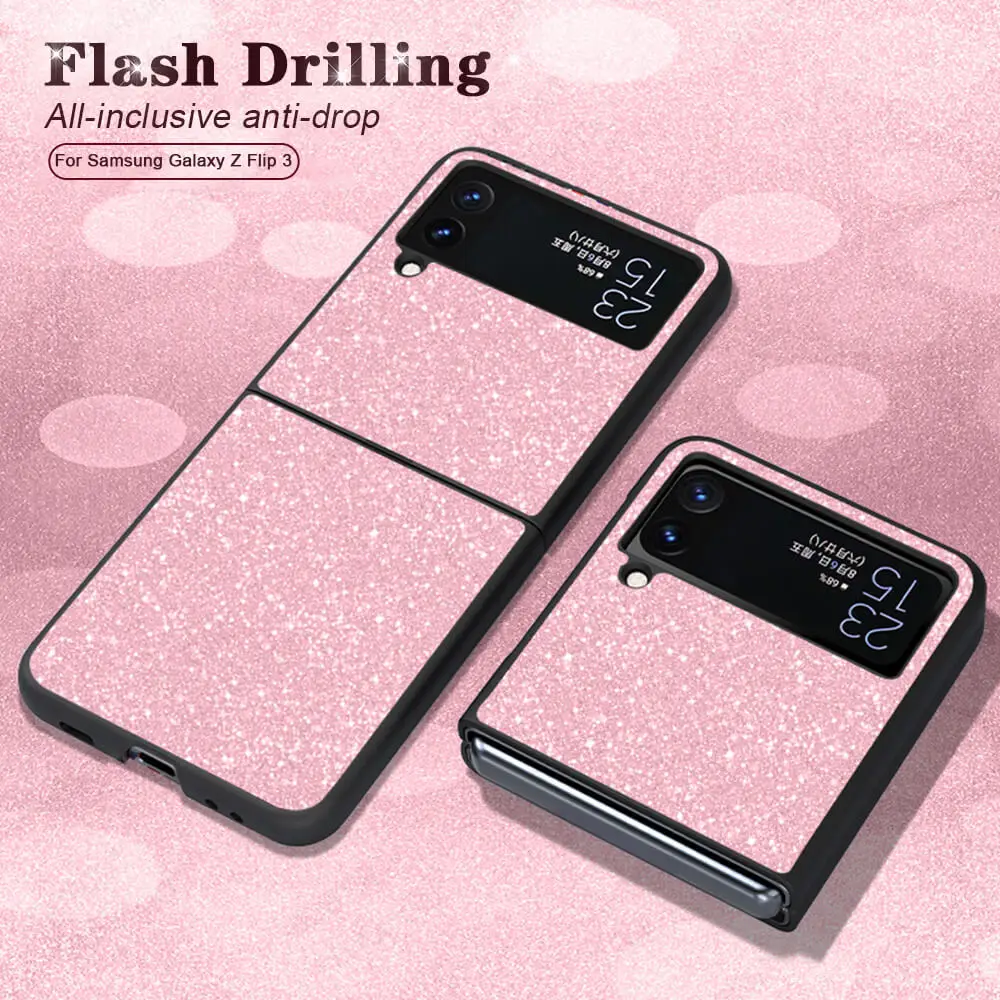 Luxury Shockproof Samsun ZFlip3 5G Cases Back Cover For Samsung Galaxy Z Flip 3 5G Flip3 ZFlip 3 Full-Body Glitter Protect Funda