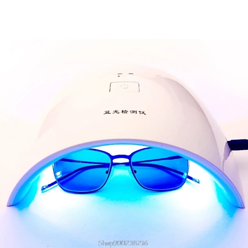 220V Color Changing Lens UV Tester Photochromic Lens Detector Anti Blue-ray Glasses Measurer with 15 LED Lights S29 20 Dropship