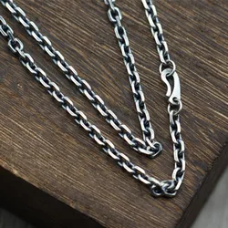 BOCAI 2023 New Fashion Real S925 Silver Men Necklace Cross Long Sweater Chain Taikoo Chain Fashion Jewelry Accessories