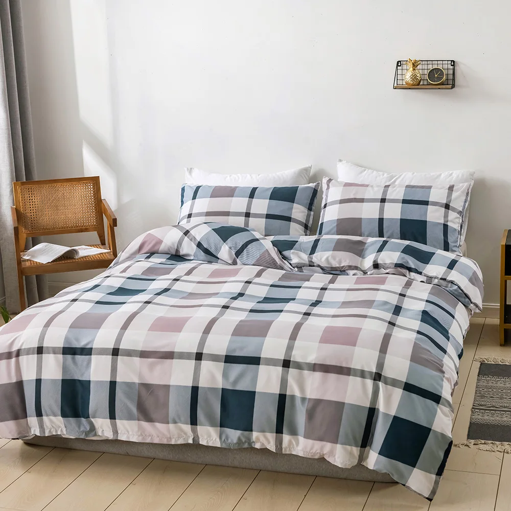 

Comforter Home Textile Lattice Bedding Set Queen Size Bedspread King Duvet Cover Double Bed Set