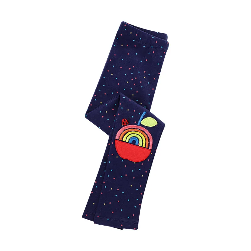 Little maven 2024 Baby Girls Pants Dark Apple Leggings Cotton Lovely Comfort Trousers Toddler Kids Girls Clothes 2-7 years