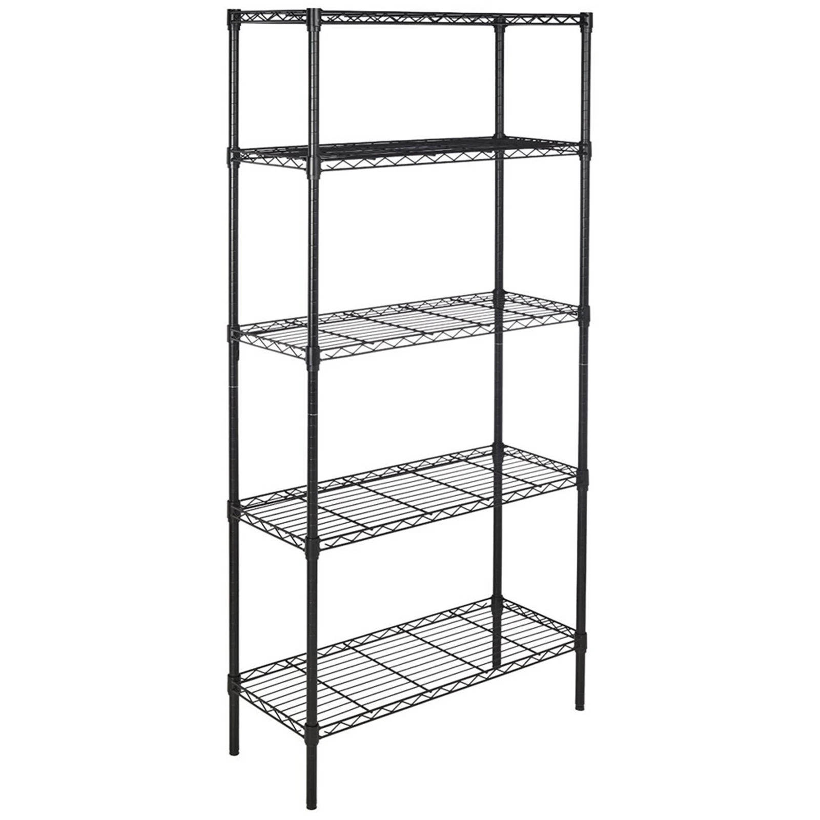 5-Layer Plastic Coated Iron Shelf 180*90*35 Black  US Warehouse