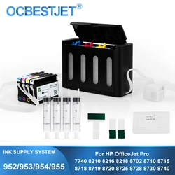 For HP 952 953 954 955 952X 953X 954X 955X CISS Continuous Ink Supply System For HP Officejet Pro 7740 8210 8710 8720 8730 8740