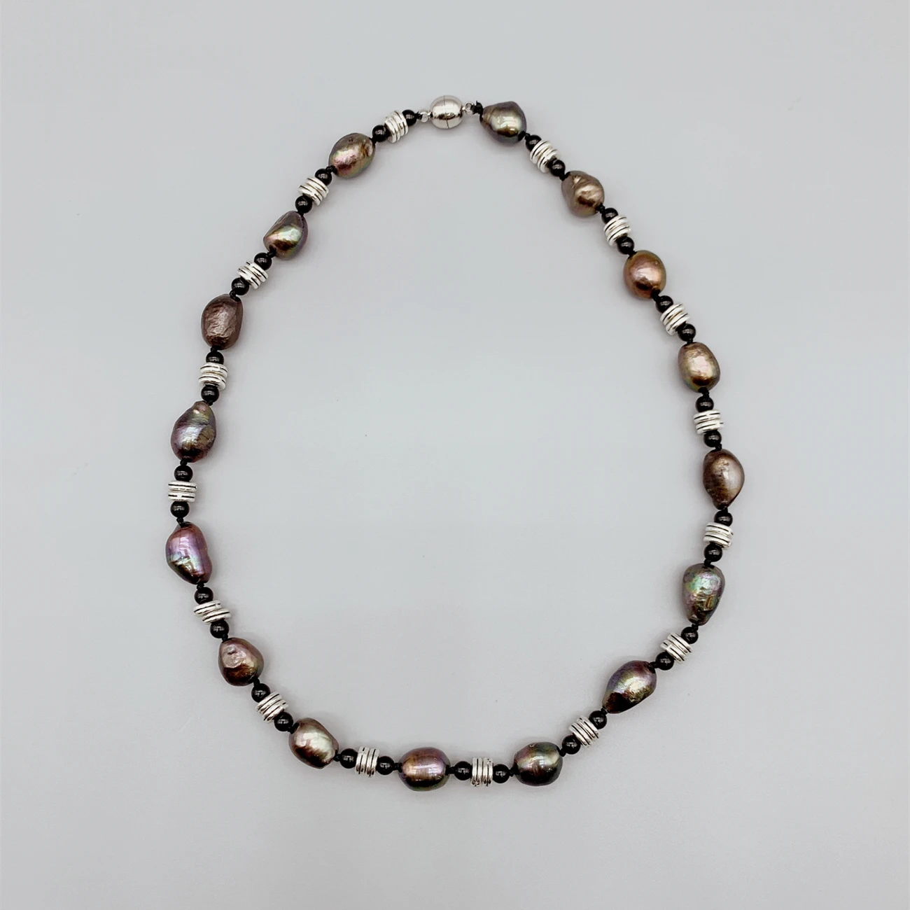 FoLisaUnique 4mm Black Onyx Freshwater Baroque Pearl Necklace For Women Casual Choker Jewelry