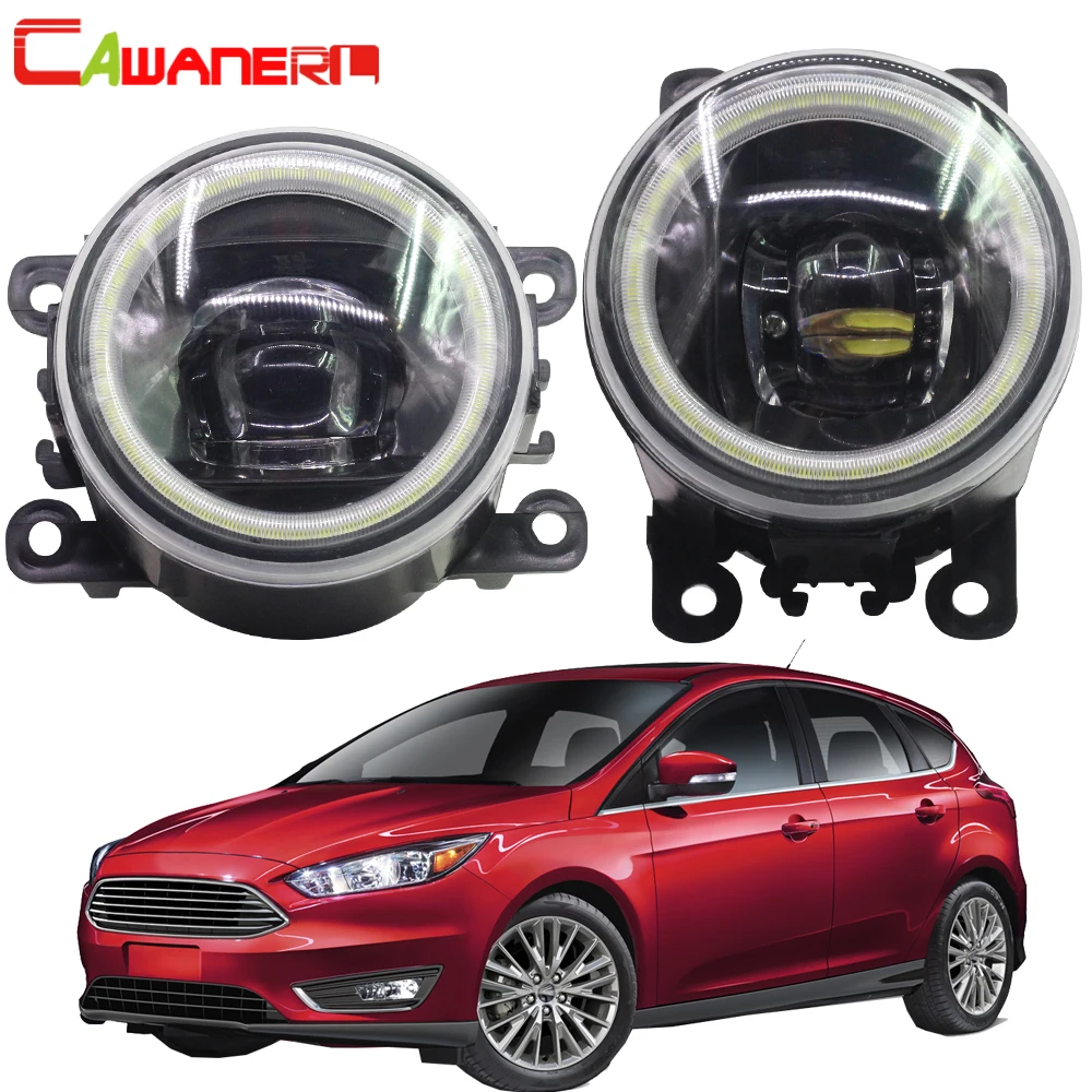 

Cawanerl For 2004-2015 Ford Focus MK2 MK3 Car Styling 4000LM LED Lamp H11 Fog Light Angel Eye Daytime Running Light DRL 12V