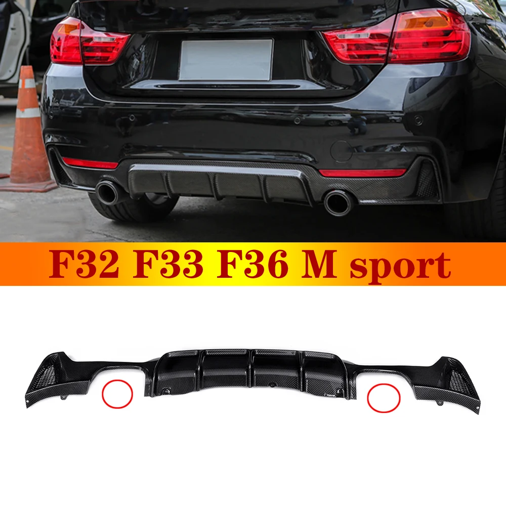 ABS Glossy Black Back Bumper for 4 Series F32 F33 F36 M Package 2013-2019 425i 430i Carbon Look Rear Spoiler Lips Car Body Kit