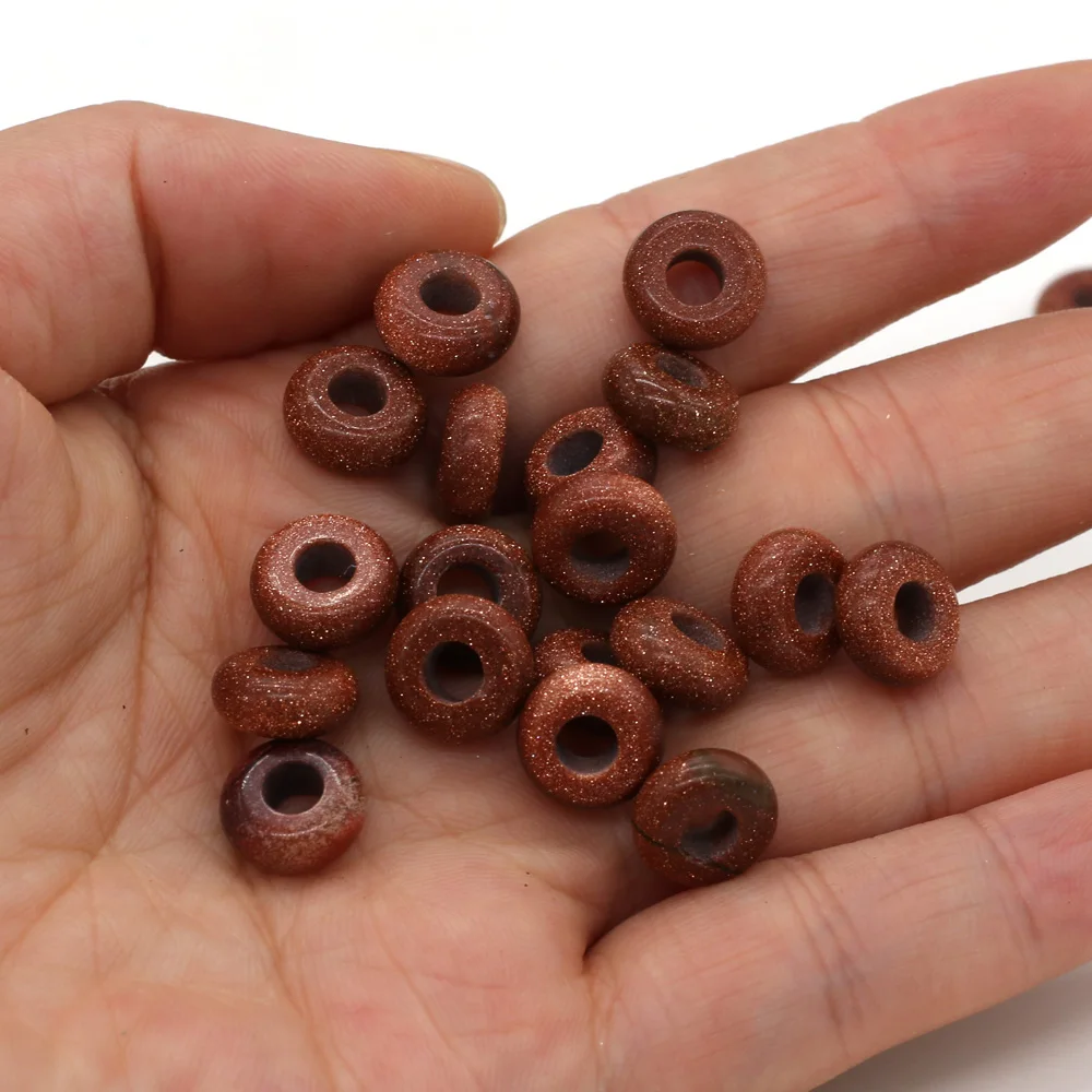 Großhandel 100 Stück Natursteinperlen, großes Loch, Abacus-Form, Agts-Steinperlen für die Herstellung von Schmuck, Halsketten, Loch 4 mm, Größe 5 x 10 mm – Detail 31