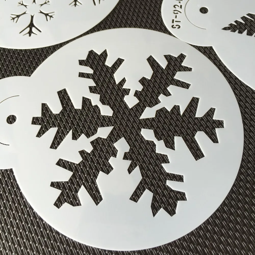 6pcs/lots Christmas Different SnowFlake Design Cookies Stencil Candy Template Coffee Decor Stencil Cake Decorating Tools ST-924